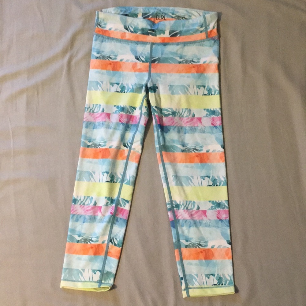 Athleta Girl cropped palm print leggings